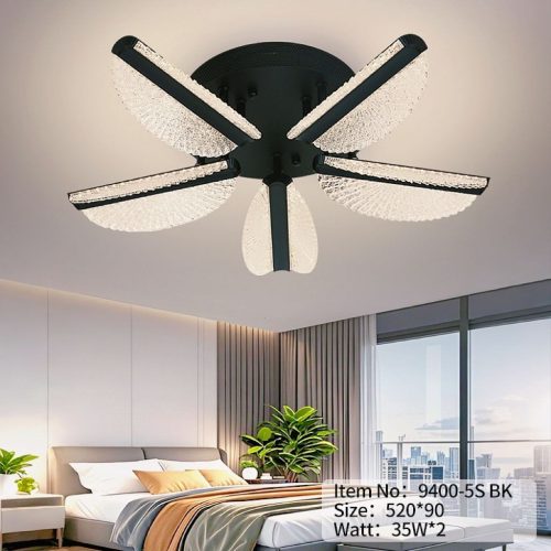 Lustră LED cu telecomandă – Cod 9400-5 BK (35×2W) Elit's