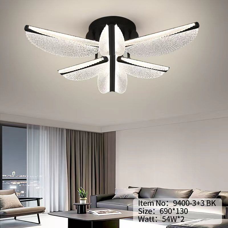 Lustră LED cu telecomandă – Cod 9400-3+3 BK (54×2W) Elit's