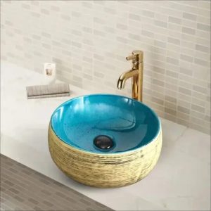 Lavoar Aplicat Luxury Line 41.5CM Elit's– Golden Turquoise HY8069D40