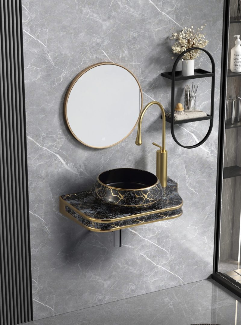 Lavoar Ceramic Premium 039B Elit's– 65.5×37×8 cm, Design Modern Oval, Finisaj Lucios
