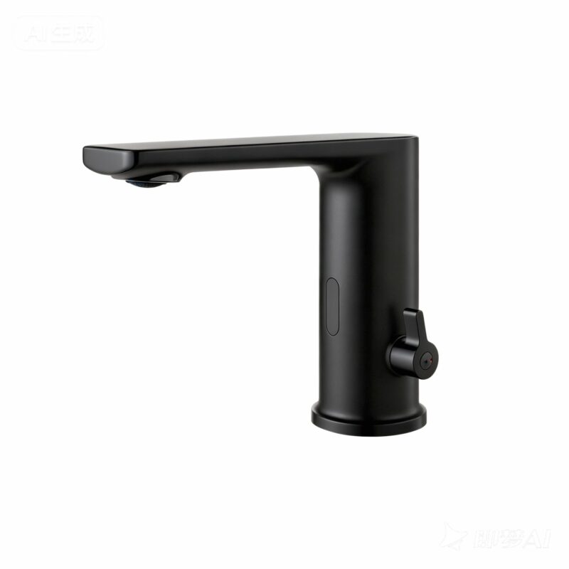 Baterie Lavoar Automată 1201,Elit's – Negru Mat, Senzor Infraroșu, Economie de Apă