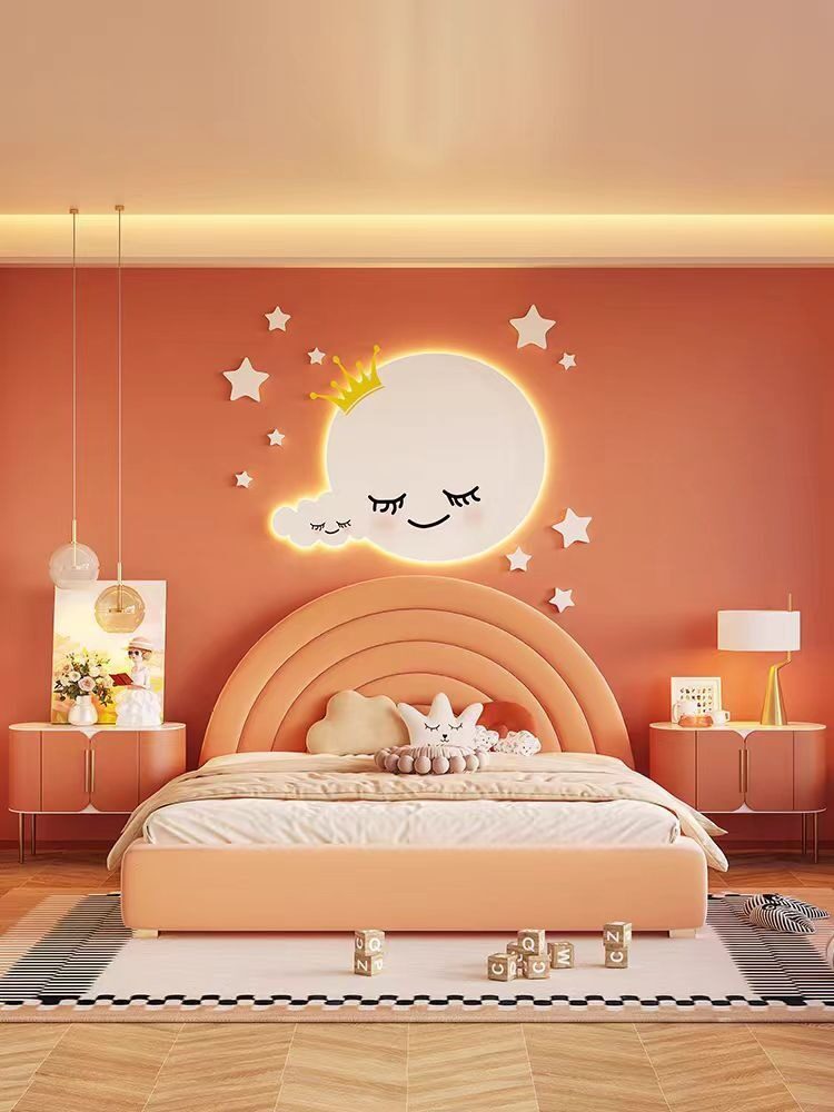 Aplica LED Decorativă pentru Camera Copiilor,Elit's Design Lună Adormită cu Coroniță și Steluțe