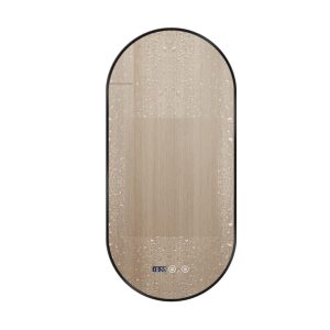 Oglindă LED Touch Premium,Elit's, Dezaburire, Rama Negra, 3 Tipuri Lumină 50/100 cm