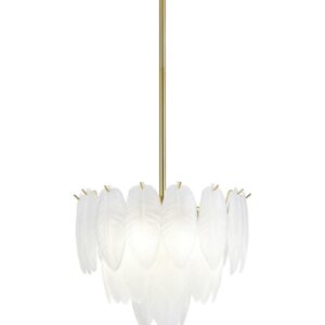Candelabru Model 5866-400 – Textură Sticlă & Metal, 6x E27, Auriu