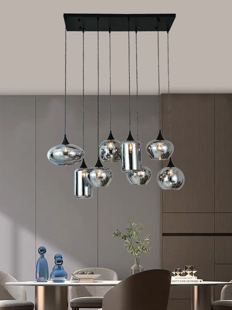 78030-8 Pendul Model 78030-8 cu 8 Abajururi – 8x E27, Înălțime Reglabilă, Negru