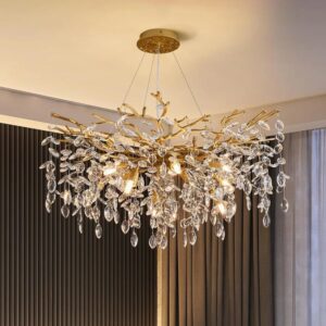 81bnfYCij3L._AC_SL1500 Candelabru Model 33007-460 – Textură Cristal & Metal, 6 x E14, Auriu