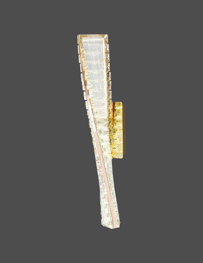 Aplică LED Model B75-500 – Textură Cristal, 3 Tipuri de Lumină, 18W, Auriu