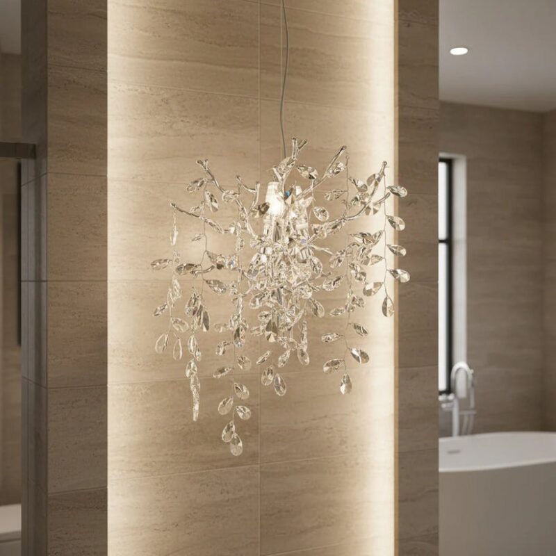 Beca_victor_A_crystal_chandelier Aplică Model W33020-2L – Textură Cristal & Metal, 2 x E14, Argintiu