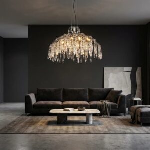 Beca_victor_Elegant_crystal_chan (1) Candelabru Model 33121-800 – Textură Cristal & Metal, 10 x E14, Argintiu