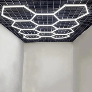 download (1) Panou LED HoneyComb, 11 Hexagoane, Lumină Rece 6500K, 368W
