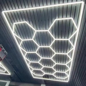 download (11) Panou LED HoneyComb, 14 Hexagoane, Lumină Rece 6500K, 672W
