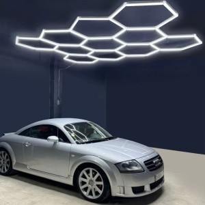 download (2) Panou LED HoneyComb, 11 Hexagoane, Lumină Rece 6500K, 368W