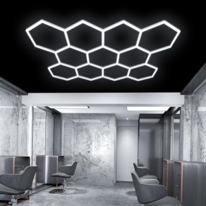 download Panou LED HoneyComb, 11 Hexagoane, Lumină Rece 6500K, 368W