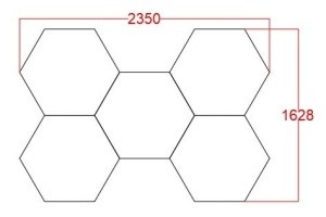 download (5) Panou LED HoneyComb, 5 Hexagoane, Lumină Rece 6500K, 192W