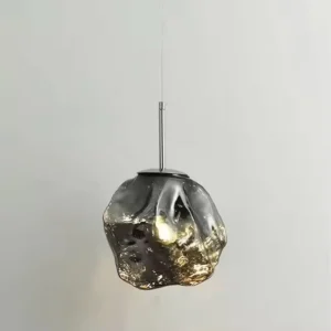 Pendul Model 10-1 – Abajur din Sticlă, 1 x E27, Reglabil, Argintiu