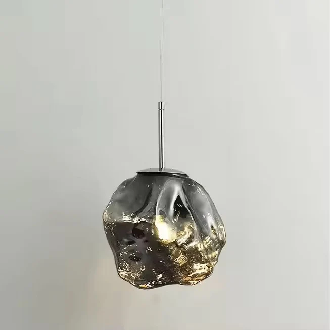 Pendul Model 10-1 – Abajur din Sticlă, 1 x E27, Reglabil, Argintiu