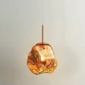 Pendul Model 10-1 – Abajur din Sticlă, 1 x E27, Reglabil, Rose Gold
