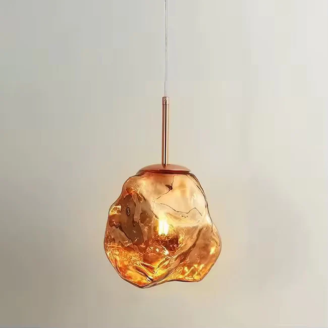 Pendul Model 10-1 – Abajur din Sticlă, 1 x E27, Reglabil, Rose Gold