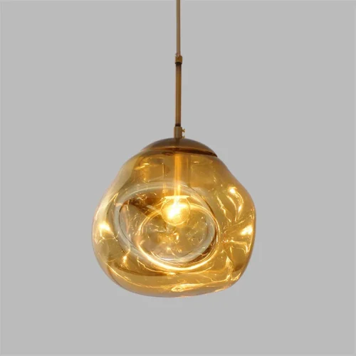 Pendul Model 11-1 – Abajur din Sticlă, 1 x E27, Reglabil, Auriu