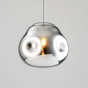 Pendul Model 11-1 – Abajur din Sticlă, 1 x E27, Reglabil, Argintiu