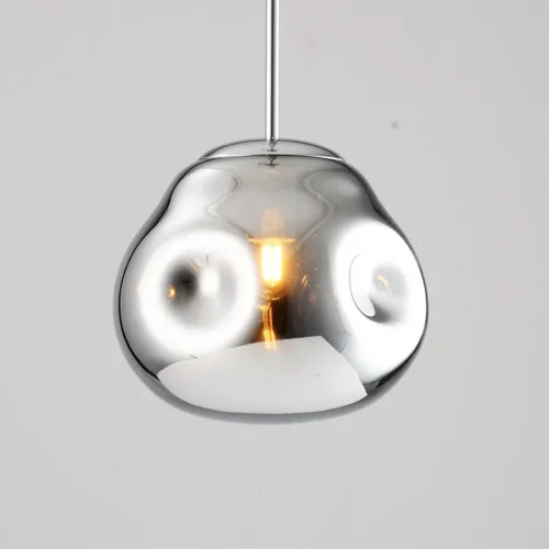 Pendul Model 11-1 – Abajur din Sticlă, 1 x E27, Reglabil, Argintiu