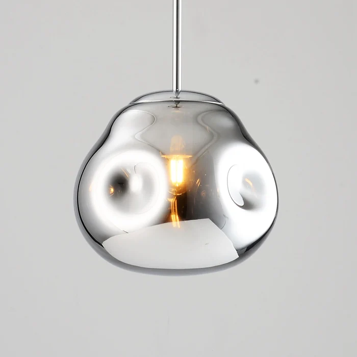 Pendul Model 11-1 – Abajur din Sticlă, 1 x E27, Reglabil, Argintiu