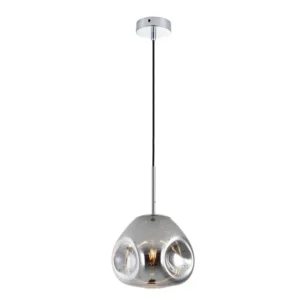 Pendul Model 11-1 – Abajur din Sticlă, 1 x E27, Reglabil, Argintiu