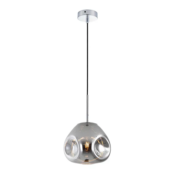 Pendul Model 11-1 – Abajur din Sticlă, 1 x E27, Reglabil, Argintiu
