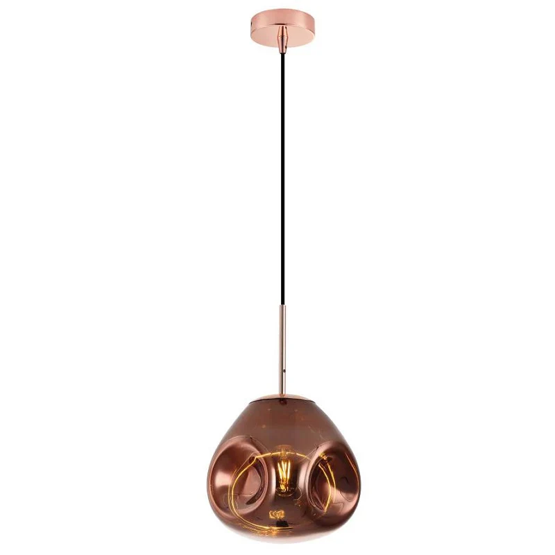 11-1RSG Pendul Model 11-1 – Abajur din Sticlă, 1 x E27, Reglabil, Rose Gold