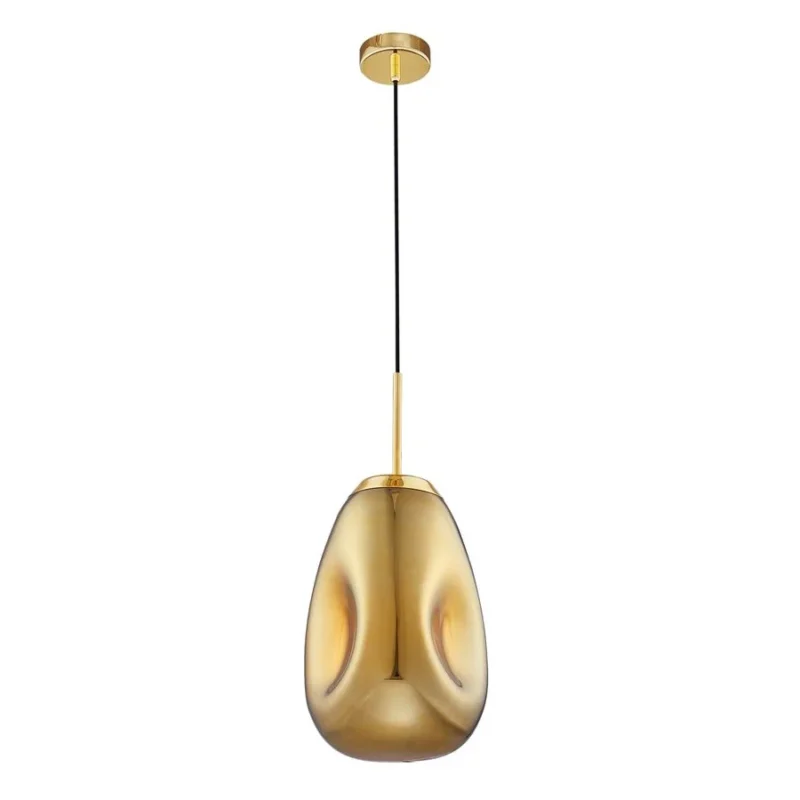 Pendul Model 14-1 – Abajur din Sticlă, 1 x E27, Reglabil, Auriu