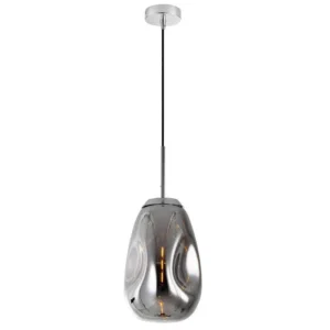 Pendul Model 14-1 – Abajur din Sticlă, 1 x E27, Reglabil, Argintiu