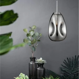 Pendul Model 14-1 – Abajur din Sticlă, 1 x E27, Reglabil, Argintiu