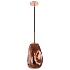 Pendul Model 14-1 – Abajur din Sticlă, 1 x E27, Reglabil, Rose Gold