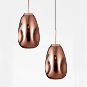 Pendul Model 14-1 – Abajur din Sticlă, 1 x E27, Reglabil, Rose Gold