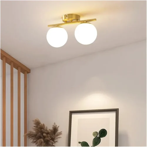 Lustră Model 6073-2 – cu Abajururi, 2 x E27, Auriu