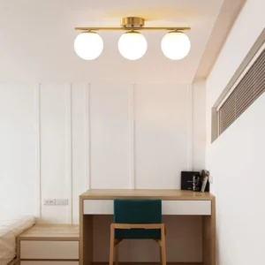Lustră Model 6073-3 – cu Abajururi, 3 x E27, Auriu