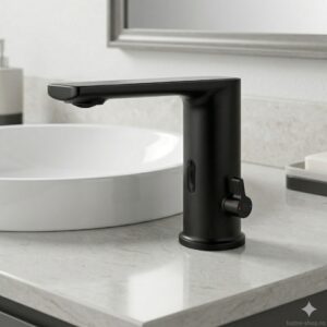 Baterie Lavoar Automată 1201,Elit's – Negru Mat, Senzor Infraroșu, Economie de Apă