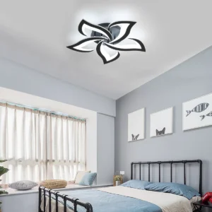 Lustră LED Model R9176-5A1 – cu Telecomandă, 70W, Negru
