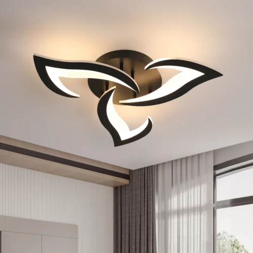 Lustră LED Model R9176-3A1 – cu Telecomandă, 42W, Negru