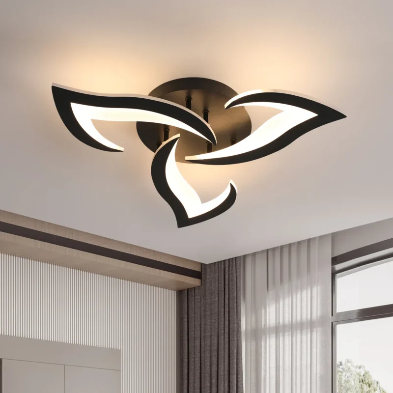 Lustră LED Model R9176-3A1 – cu Telecomandă, 42W, Negru