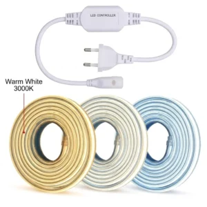 Bandă LED COB Profesională 25 m, 280 LED/m, 220V, IP65, Lumină Caldă 3000K, Alimentator Inclus