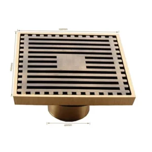 Sifon pardoseala sistem antimiros Es, Alama Elit's 100 mm , Bronz Antichizat tip Rigola