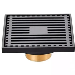 Sifon pardoseala sistem antimiros Es, Alama Elit's 100 mm , Negru Mat tip Rigola