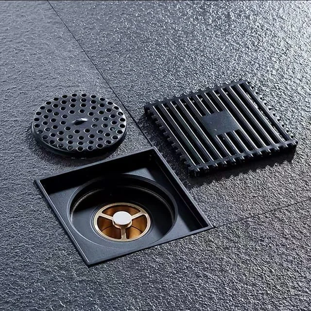 Sifon pardoseala sistem antimiros Es, Alama Elit's 100 mm , Negru Mat tip Rigola