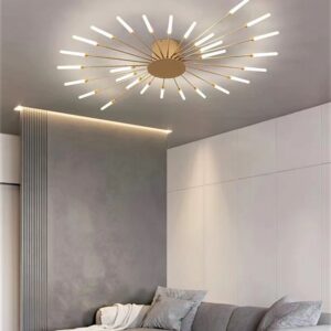 Lustră LED Model G4003-28 GD cu Telecomandă – Design Elegant, 112W