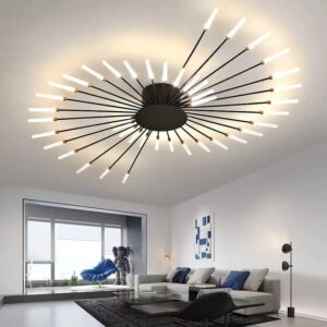 Lustră LED Model G4003-28 BK cu Telecomandă – Design Modern, 112W