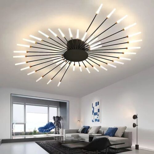Lustră LED Model G4003-28 BK cu Telecomandă – Design Modern, 112W