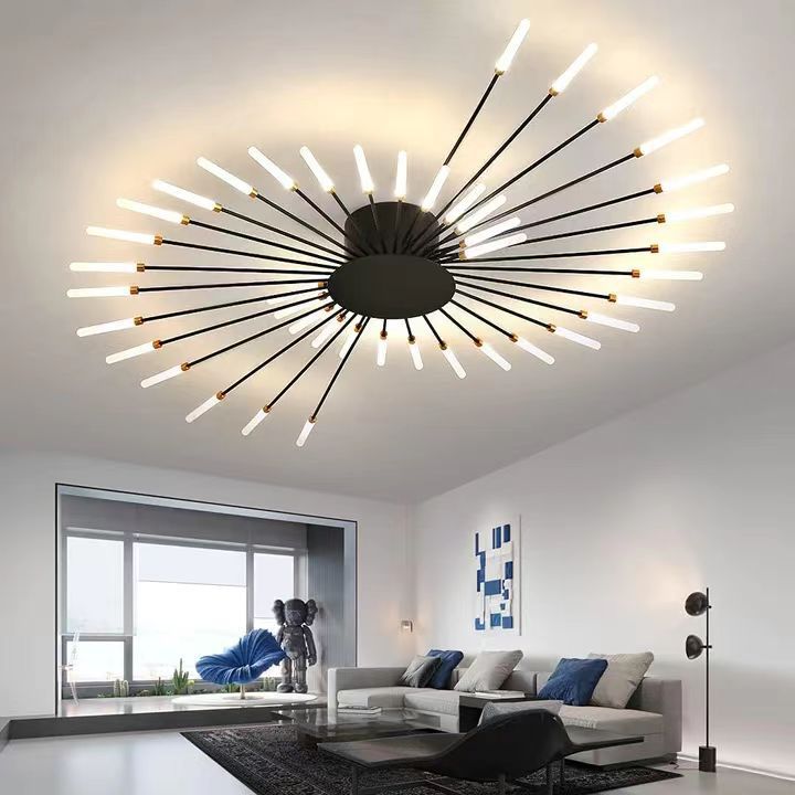 Lustră LED Model G4003-28 BK cu Telecomandă – Design Modern, 112W