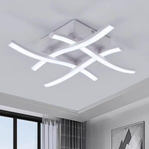Lustră LED Model 9321 WH – 3 Funcții, 28W, Alb
