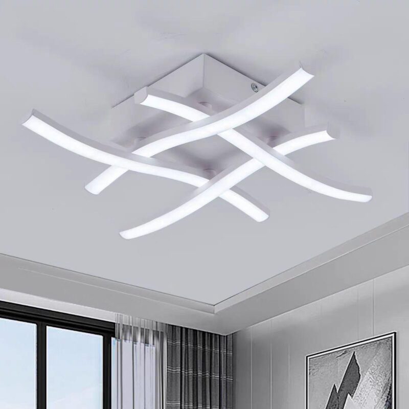 Lustră LED Model 9321 WH – 3 Funcții, 28W, Alb